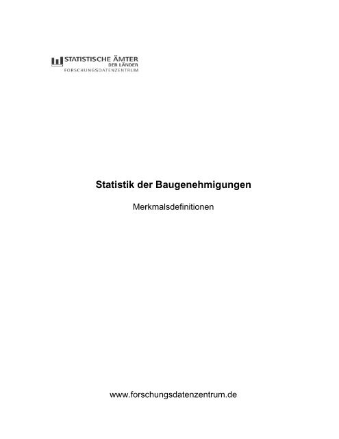Merkmalsbeschreibung - Forschungsdatenzentren der Statistischen ...