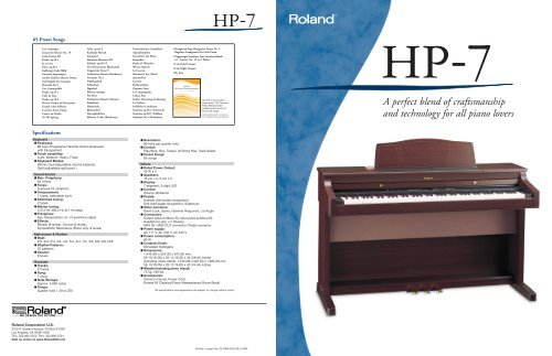 HP-7 Brochure - Roland Corporation Australia