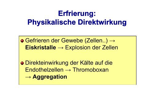 Unterkühlung Unterkühlung, Erfrierung Erfrierung ... - FINeST