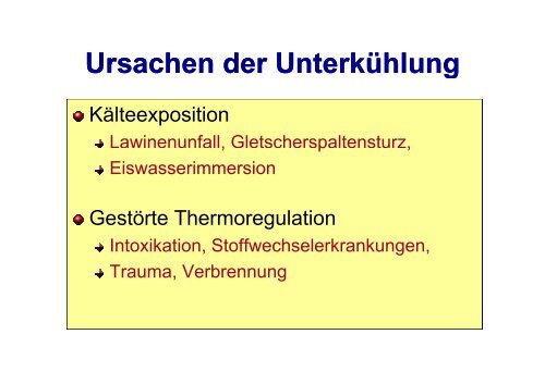 Unterkühlung Unterkühlung, Erfrierung Erfrierung ... - FINeST