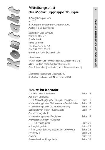 Kontakt Nr. 121 - Motorfluggruppe Thurgau