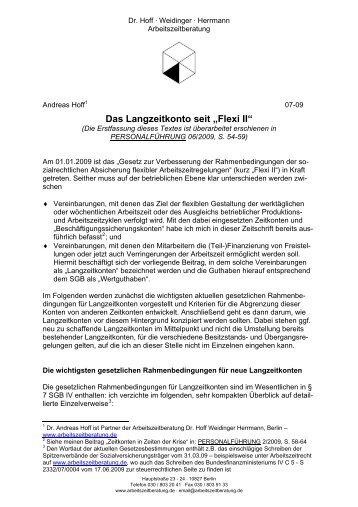 Flexi II - Arbeitszeitberatung Dr. Hoff Weidinger Herrmann