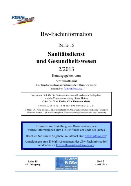 Bundeswehr Fachinfo Reihe 15 - 