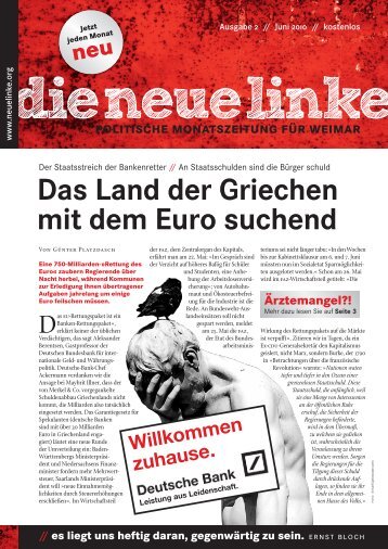 Das Land der Griechen mit dem Euro suchend - neuelinke