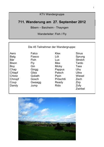 KTV Wandergruppe - KTV Schaffhausen