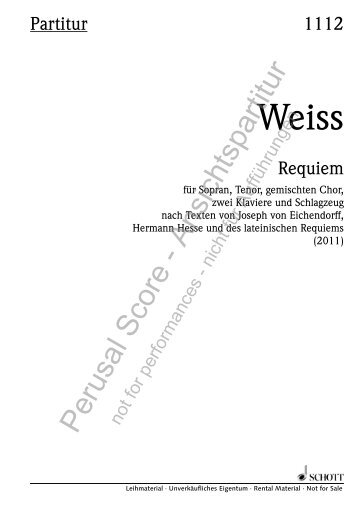 Perusal Score - Ansichtspartitur - Schott Music