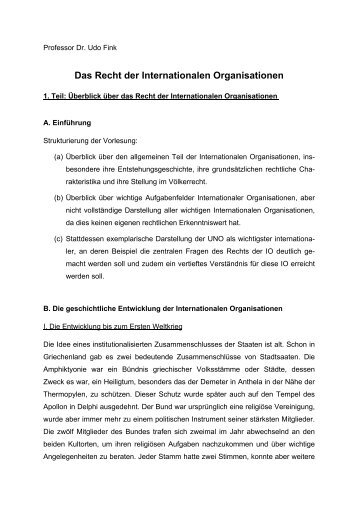 Das Recht der Internationalen Organisationen