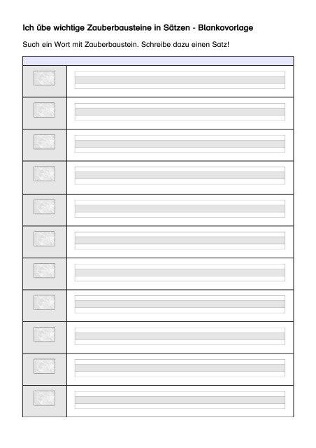 Ich übe wichtige Zauberbausteine
