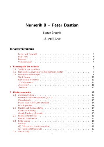 Numerik 0 WS 09/10 Peter Bastian - Fachschaft MathPhys an der ...