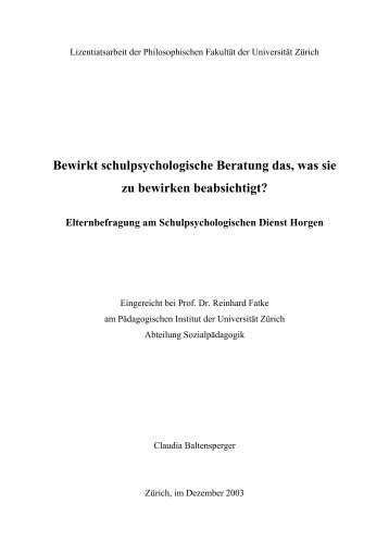 Bewirkt schulpsychologische Beratung das, was sie zu ... - Nepes