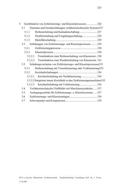 Prozess-Verschaltung - Lehrstuhl Mechanische Verfahrenstechnik