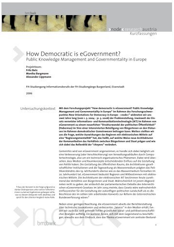 project endreport - node - new orientations for democracy in europe
