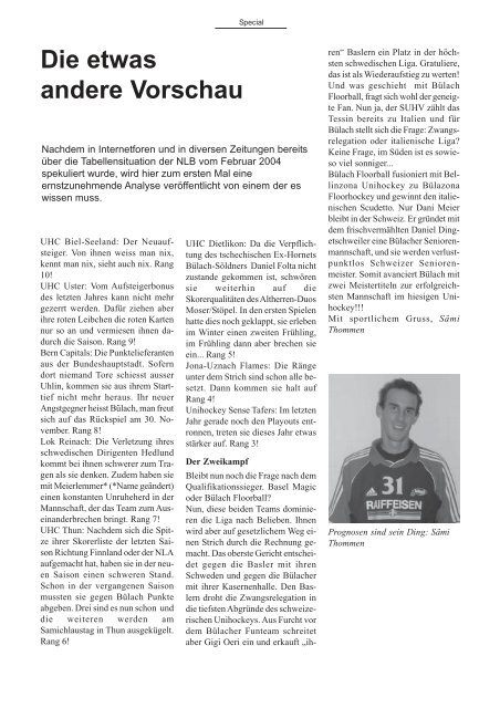 Editorial - Bülach Floorball