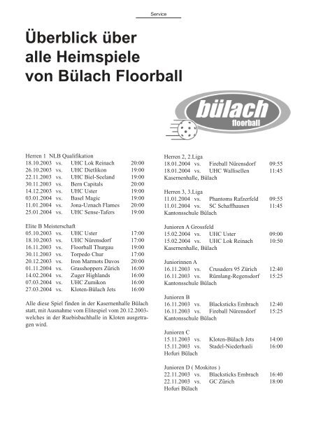 Editorial - Bülach Floorball