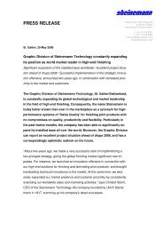 PRESS RELEASE - Steinemann Technology AG