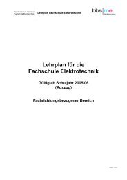 Lehrplan Fachschule Elektrotechnik fachrichtungsbezogen