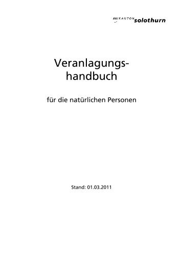 Veranlagungs- handbuch - Kanton Solothurn