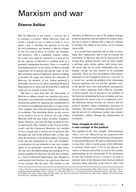 Balibar Marxism and War.pdf - Townsend Humanities Lab