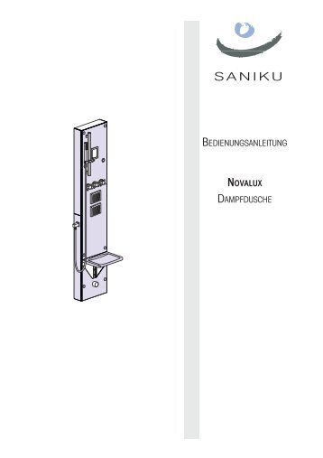 BEDIENUNGSANLEITUNG NOVALUX DAMPFDUSCHE - Saniku