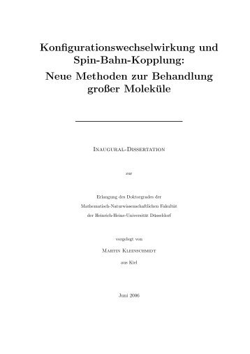 Konfigurationswechselwirkung und Spin-Bahn-Kopplung: Neue ...