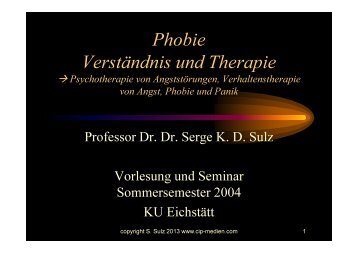 Phobie Verständnis und Therapie - Prof. Dr. Dr. Serge Sulz