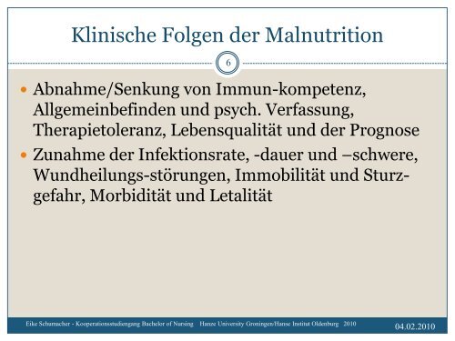 Ernährungsscreening auf der Intensivstation - Hanse Institut ...