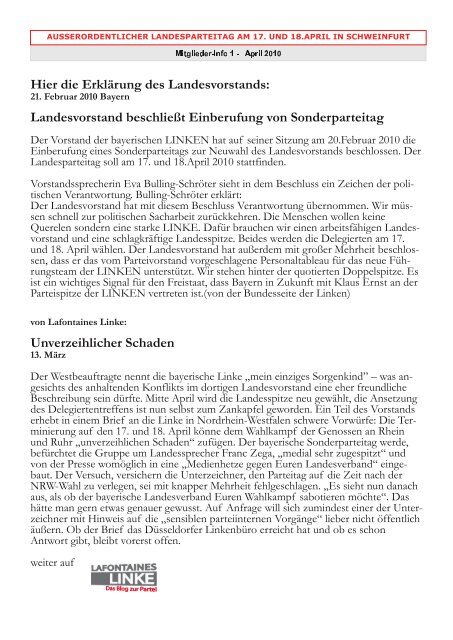 4. KREISPARTEITAG Ein Neuanfang für den Landesverband Bayern?