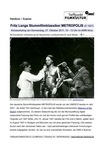 Fritz Langs Stummfilmklassiker METROPOLIS (D 1927)