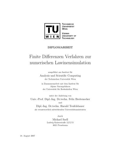 Finite Differenzen Verfahren zur numerischen ... - Michael Szell