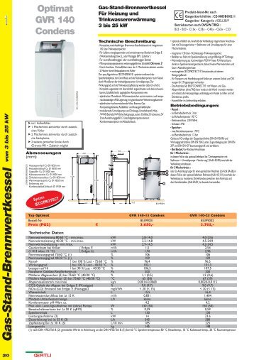 Gas-Stand-Brennwertkessel - Oertli