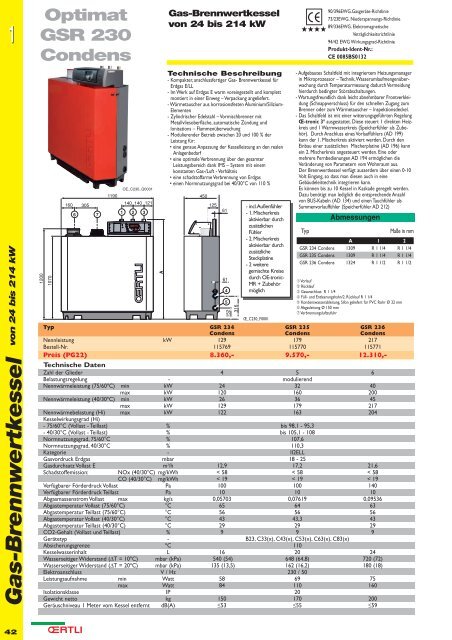 Gas-Stand-Brennwertkessel - Oertli