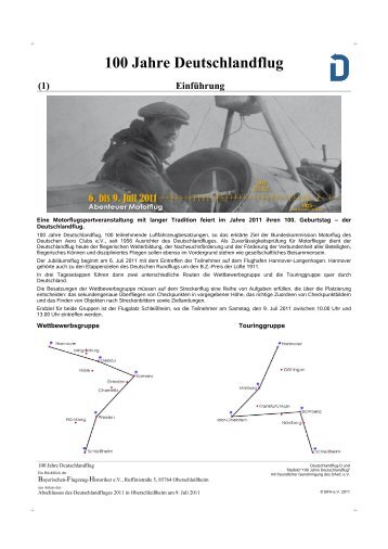 100 Jahre Deutschlandflug - Bayerische - Flugzeug - Historiker eV