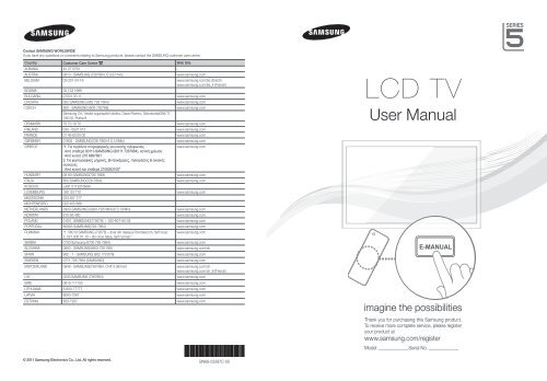 Samsung LE-46D551 user manual Tv User Guide Manual Operating ...