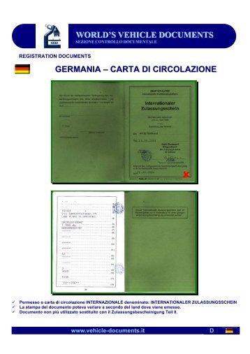 germania – carta di circolazione world's vehicle documents