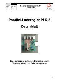 Parallel-Laderegler PLR-8 Datenblatt