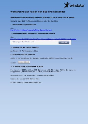 workaround zur Fusion von SEB und Santander - windata GmbH ...