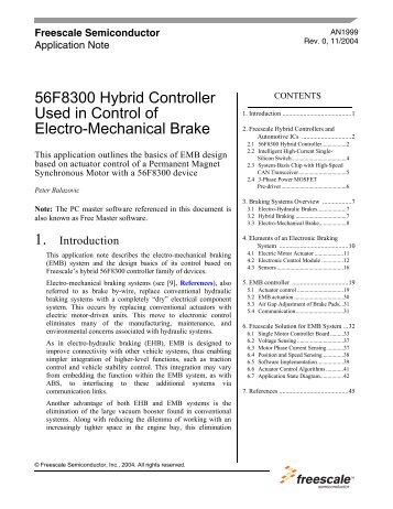 56F8300 Hybrid Controller Used in Control of Electro-Mechanical ...