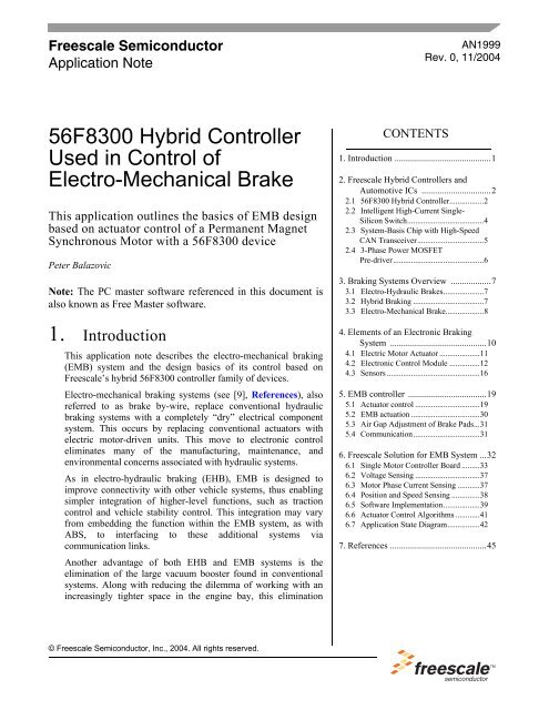 56F8300 Hybrid Controller Used in Control of Electro-Mechanical