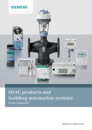 HVAC products and building automation systems - Siemens