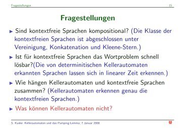 Pumping Lemma für kontextfreie Sprachen - FB3 - Uni Bremen