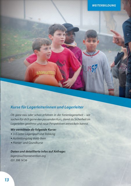 Ferienlager ANGEBOTE 2013 - Blaues Kreuz, Fachstelle für ...