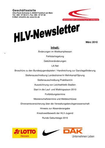HLV Newsletter 2010 01.pdf - Hessischer Leichtathletik - Verband ...