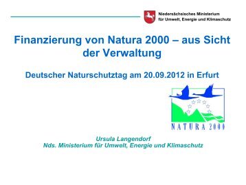 Finanzierung von Natura 2000 – aus Sicht der Verwaltung