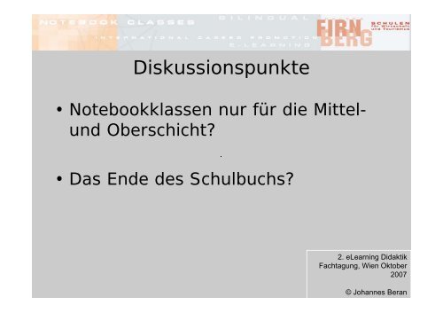 Präsentation - eLearning - Didaktik Fachtagung