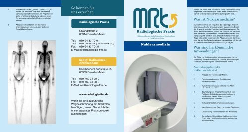 Radiologische Praxis - Radiologie, MRT und CT in Frankfurt