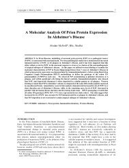 A Molecular Analysis Of Prion Protein Expression In Alzheimer's ...