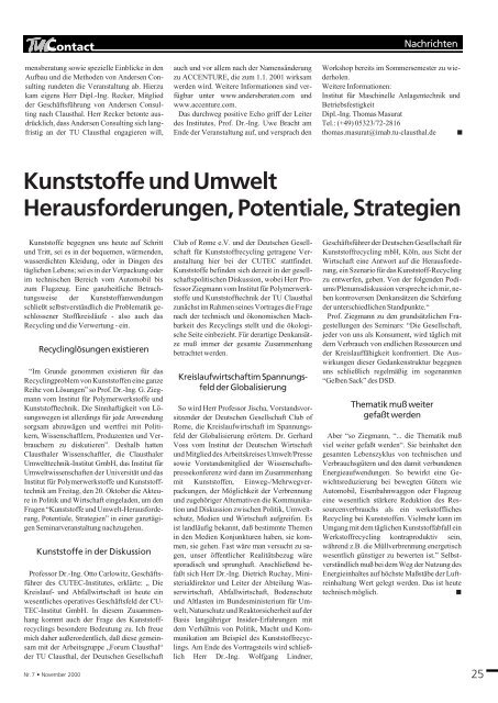 Die Entwicklung der Instrumentellen Analytik ... - TU Clausthal