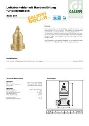 Luftabscheider mit Handentlüftung für Solaranlagen - Caleffi