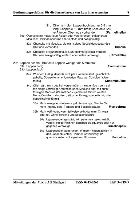 Bestimmungsschluessel fuer die Parmeliaceae - Mikroag-stuttgart.de