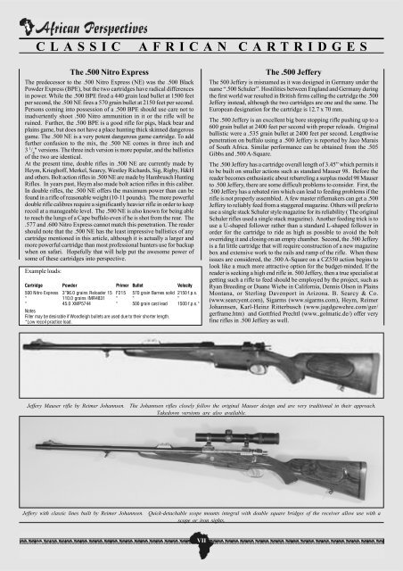 Mini Compendium of Big Bore Cartridges - HuntNetwork